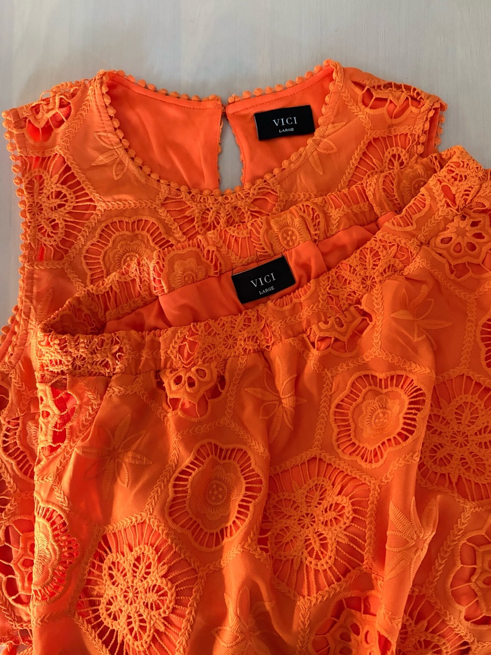 New VICI As You Are two-piece floral embroidered eyelet / pom-pom skirt set - Picture 5 of 8